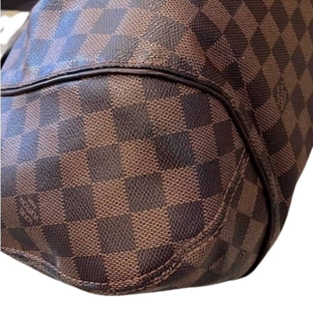 Louis Vuitton Sistina GM Damier Ebene Shoulder Bag Brown LV Canvas Gold Clasp - Picture 6 of 14
